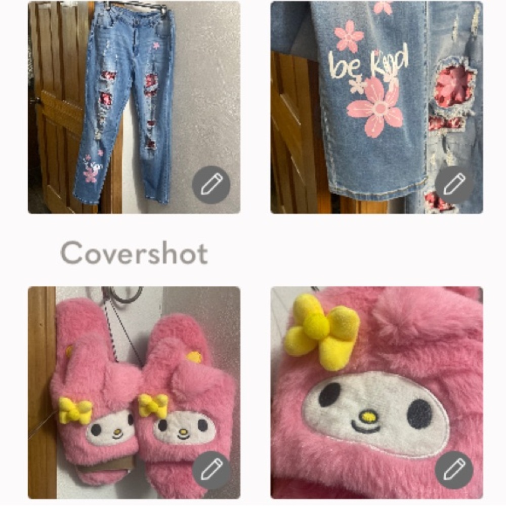 Sanrio my melody slippers szM+Be Kind🌸stretch👖szXL